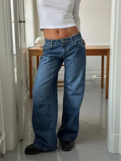 Design By Si Floraline lavtaljede jeans - Blå denim Clearance