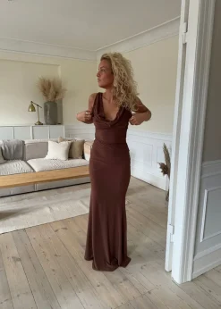 Design By Si Flora maxikjole - Brun Outlet