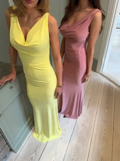Design By Si Flora maxikjole - Støvet rosa Sale