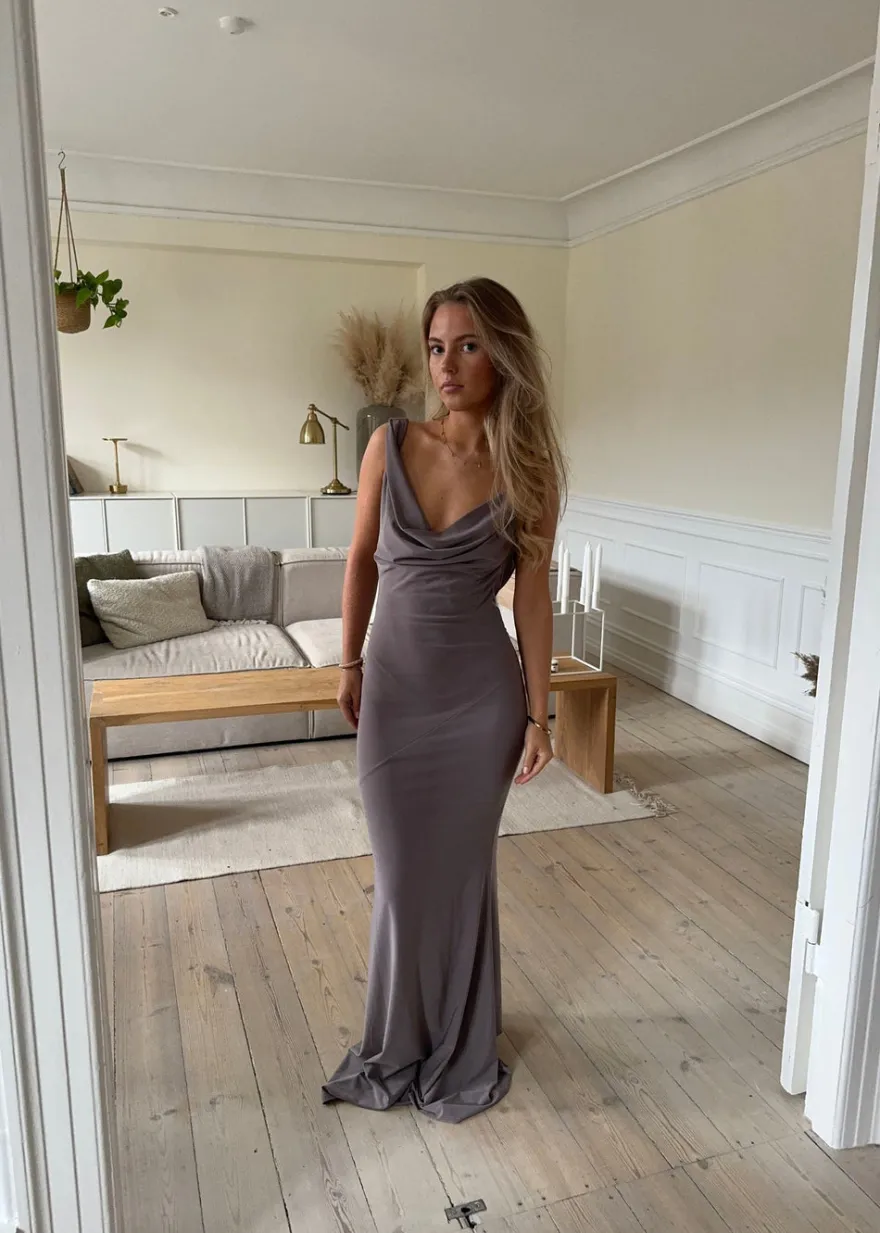 Design By Si Flora maxikjole - Taupe Sale
