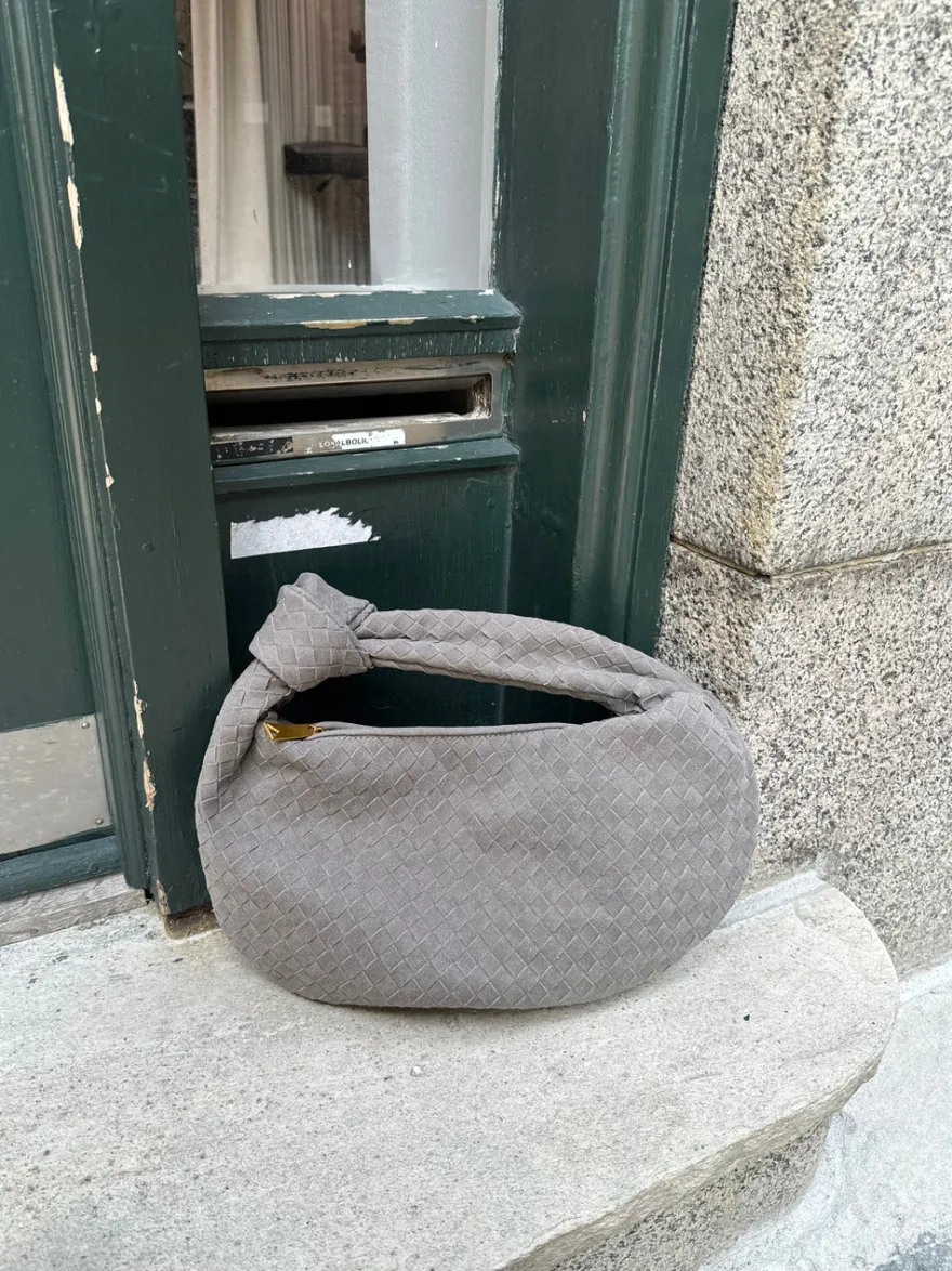 Design By Si Florence taske i ruskind - Grå Discount