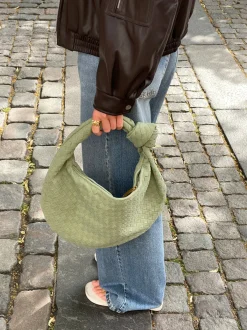 Design By Si Florence taske i ruskind - Lys grøn
