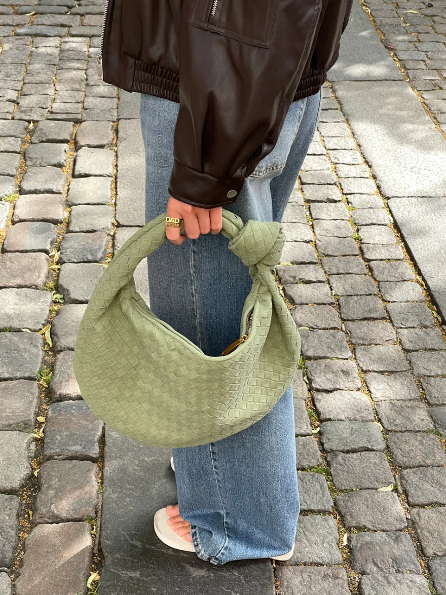 Design By Si Florence taske i ruskind - Lys grøn
