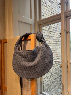 Design By Si Florence taske i ruskind - Støvet blå Outlet