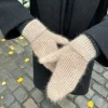 Design By Si Fluffy handsker - Taupe Discount