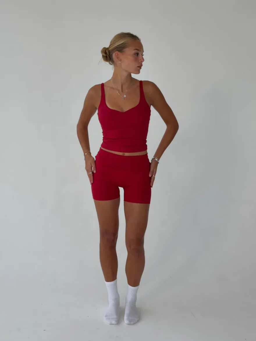 Design By Si Folded essential shorts - Cherry Hot