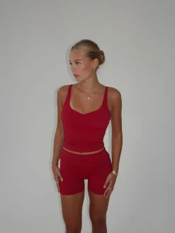 Design By Si Folded essential shorts - Cherry Hot