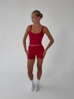 Design By Si Folded essential shorts - Cherry Hot