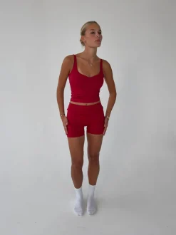 Design By Si Folded essential shorts - Cherry Hot