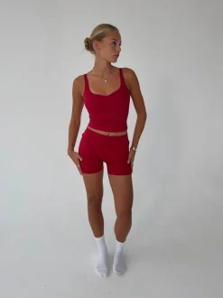 Design By Si Folded essential shorts - Cherry Hot