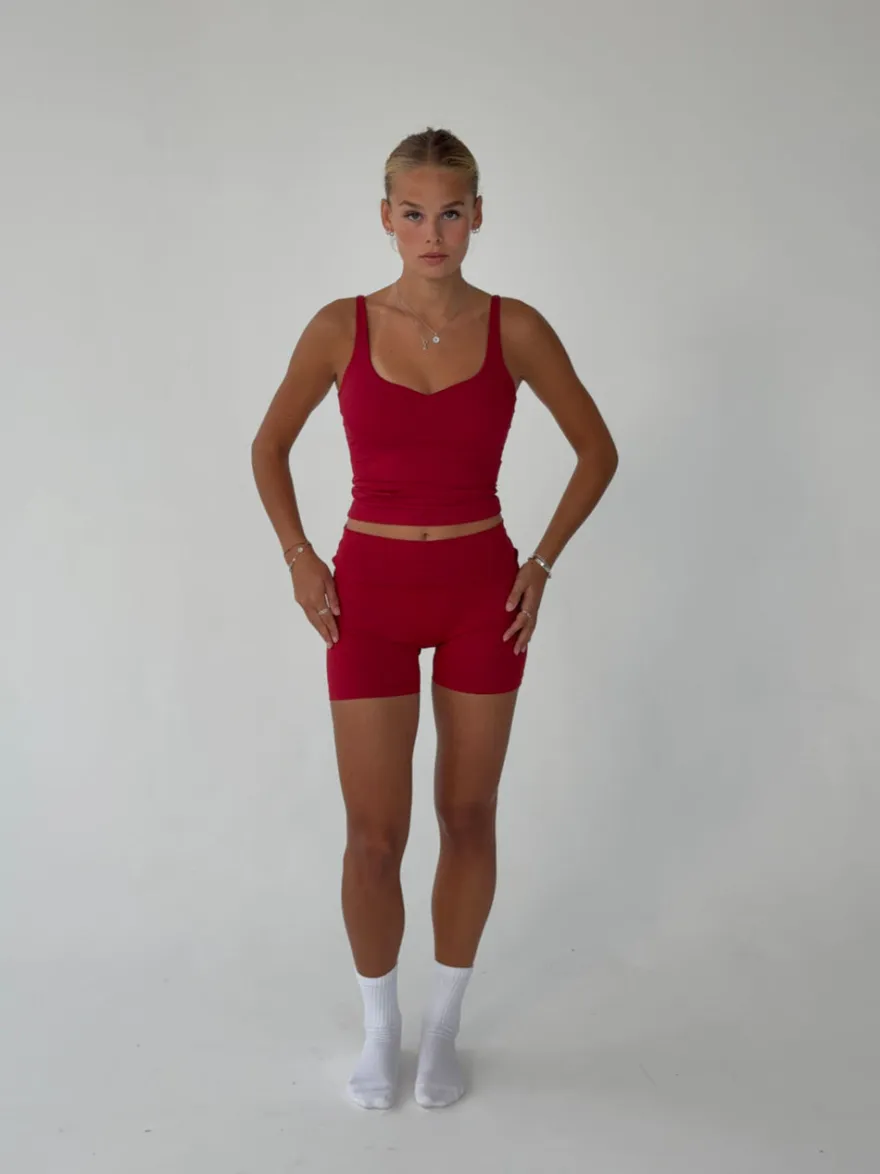 Design By Si Folded essential shorts - Cherry Hot