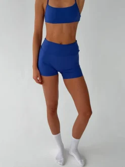 Design By Si Folded essential shorts - Royal blue Clearance