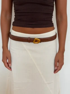 Design By Si Forma bælte - Brun/guld Sale