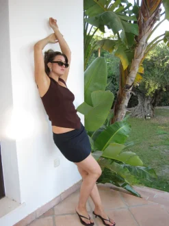 Design By Si Frey one shoulder top - Brun Online