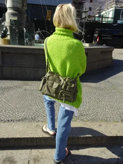 Design By Si Gamil skuldertaske med lommer - Brun/grøn Outlet