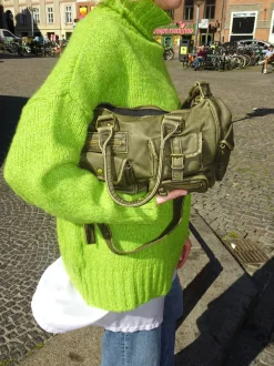 Design By Si Gamil skuldertaske med lommer - Brun/grøn Outlet