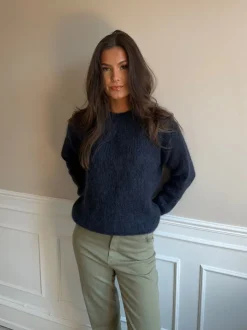 Design By Si Genevieve striktrøje - Navy Sale