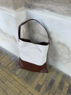 Design By Si Genova skuldertaske - Beige/brun Outlet
