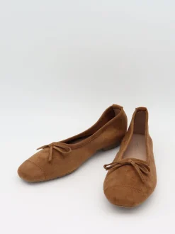 Design By Si Gina ballerina i ruskind - Brun Best