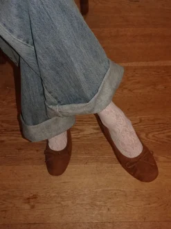 Design By Si Gina ballerina i ruskind - Brun Best