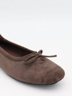 Design By Si Gina ballerina i ruskind - Mørkebrun Hot