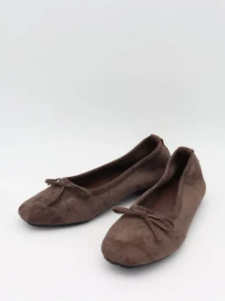 Design By Si Gina ballerina i ruskind - Mørkebrun Hot