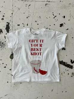 Design By Si Give it your best shot baby tee - Hvid Discount