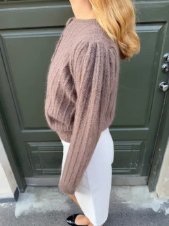 Design By Si Grace cardigan i strik - Brun