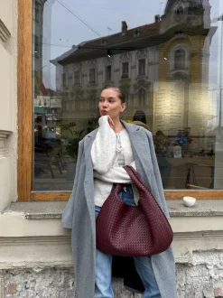 Design By Si Gunilla strikket cardigan med bindedetaljer - Beige Clearance