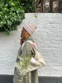 Design By Si Haze hue med striber - Lyserød/beige/blå Discount