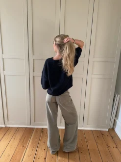 Design By Si Hedvig striktrøje med korte ærmer - Navy Outlet