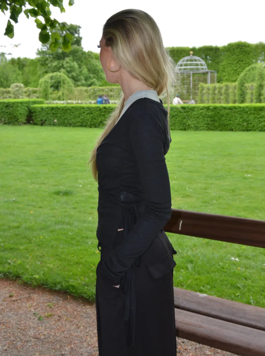 Design By Si Hekla bluse med bindebånd - Sort New