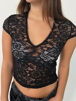 Design By Si Hemilly bluse med bolder - Sort New