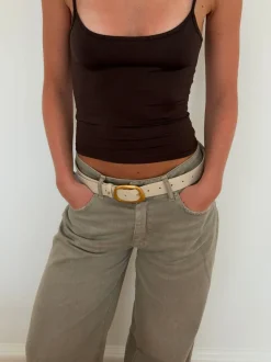 Design By Si Heritage bælte - Hvid/guld Discount