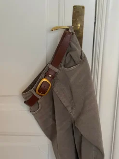 Design By Si Heritage bælte i imiteret læder - Brun/guld Sale