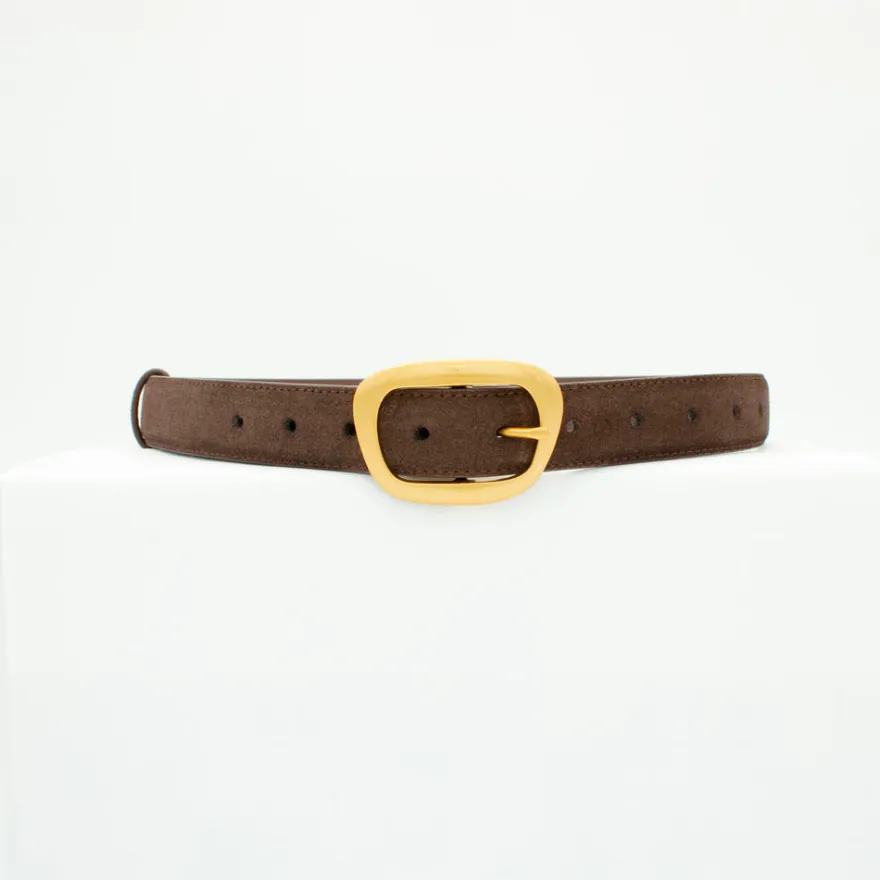 Design By Si Heritage bælte - Mørkebrun/guld Clearance