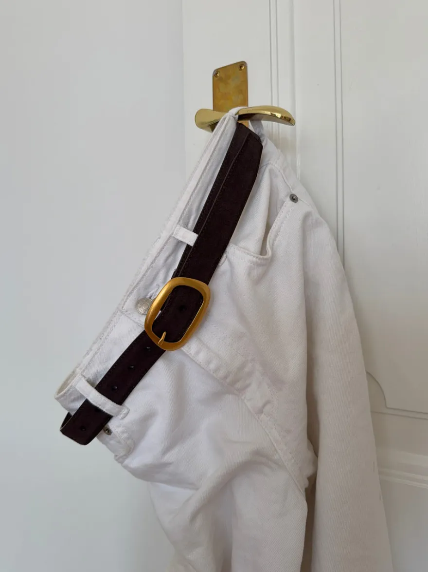 Design By Si Heritage bælte - Mørkebrun/guld Clearance