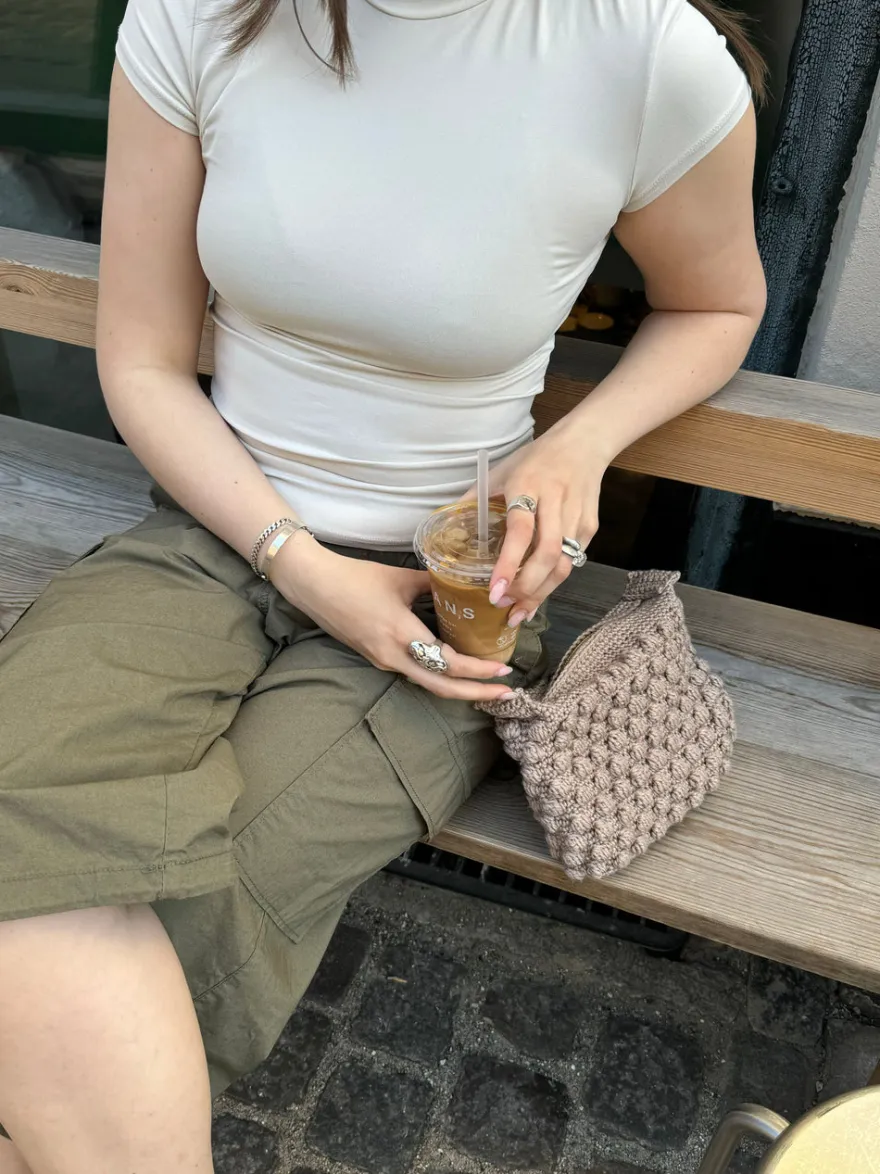 Design By Si Hæklet clutch - Beige Online