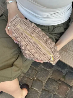 Design By Si Hæklet clutch - Beige Online