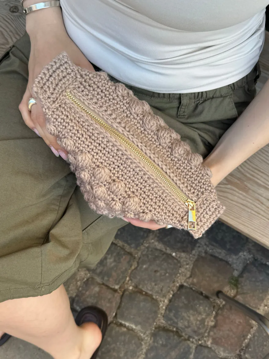 Design By Si Hæklet clutch - Beige Online
