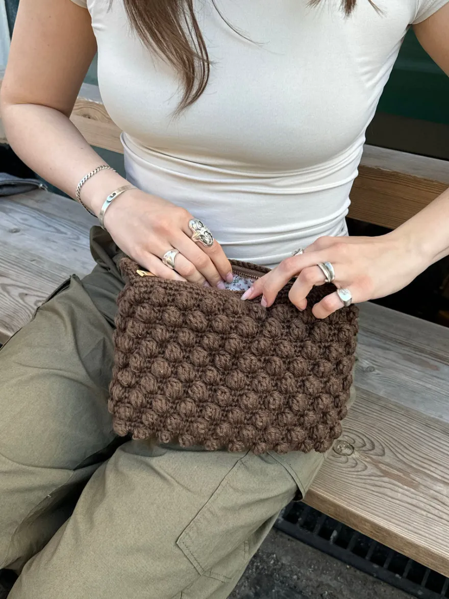 Design By Si Hæklet clutch - Brun Best