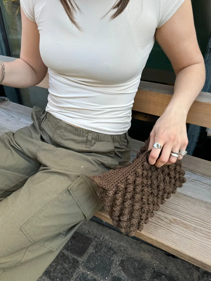 Design By Si Hæklet clutch - Brun Best