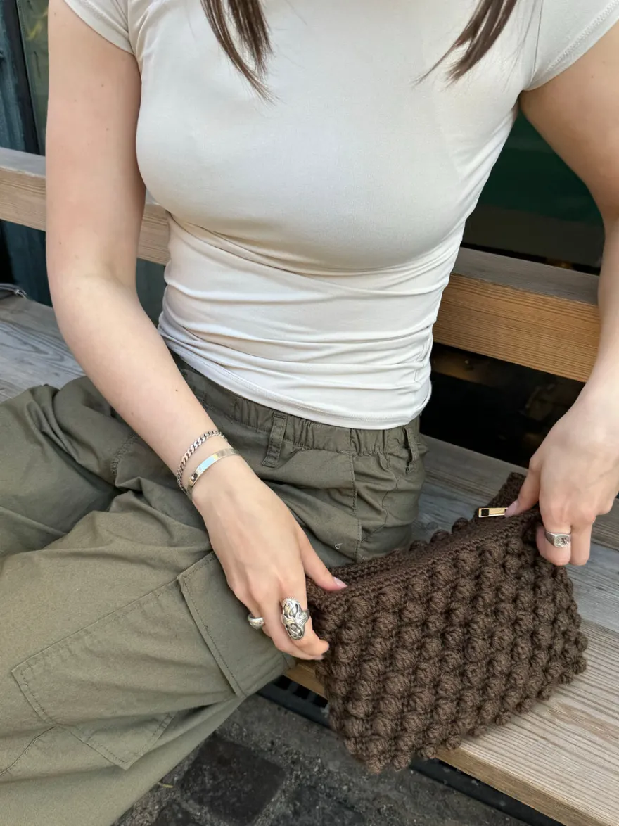 Design By Si Hæklet clutch - Brun Best