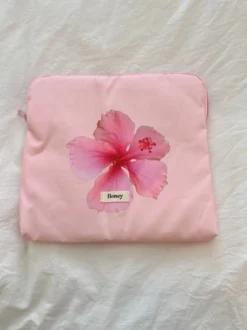 Design By Si Honey computer sleeve - Lyserød med pink blomst Discount