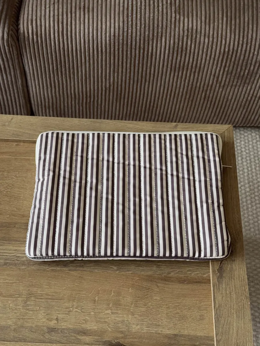 Design By Si Honey computersleeve med striber - Beige/brun Sale