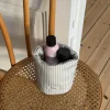 Design By Si Honey lille opbevaring med striber -Hvid/grøn Discount