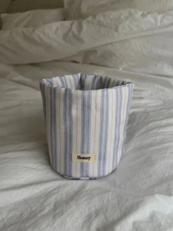 Design By Si Honey lille stof opbevaring - Hvid/blå striber