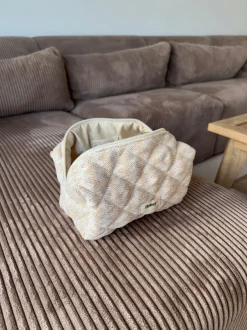 Design By Si Honey lille toilettaske med mønster - Beige Discount