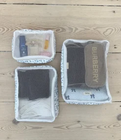 Design By Si Honey packing cubes - Hvid med blå blomster Best