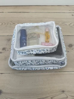 Design By Si Honey packing cubes - Hvid med blå blomster Best
